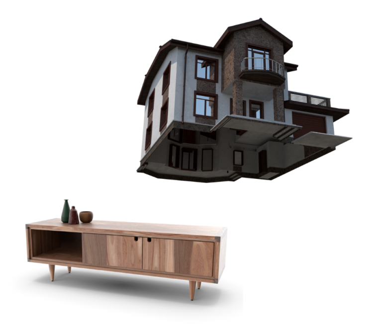Cabinet and House with interior 3D Model by Apricot Xpress